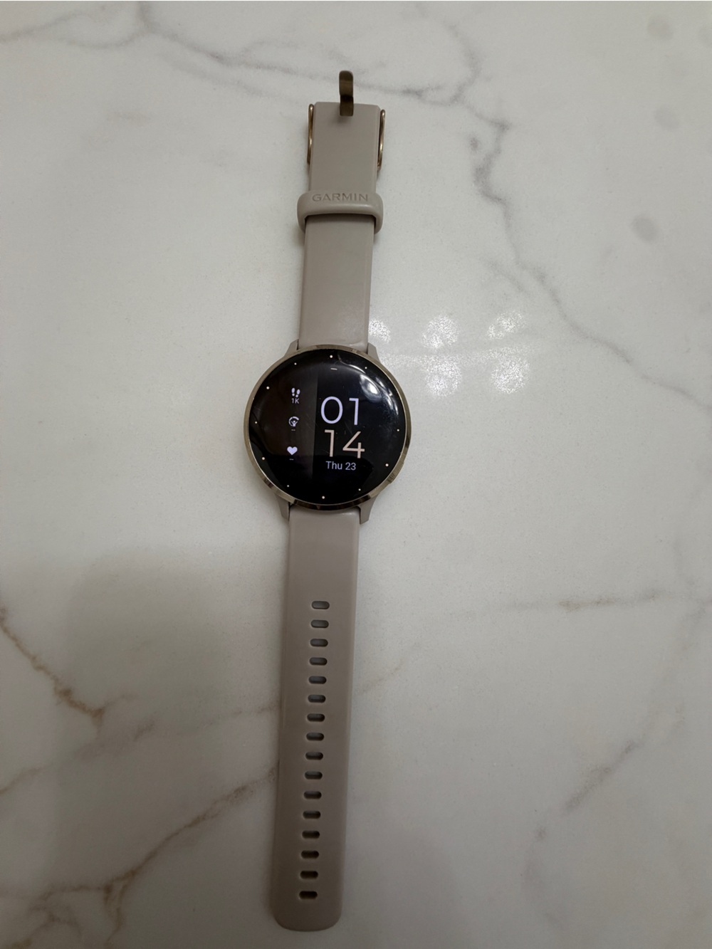 garmin Venu 2S Smartwatch - Beige with Gold Bezel
